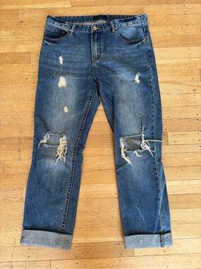 Men's Distressed Blue Denim Jeans